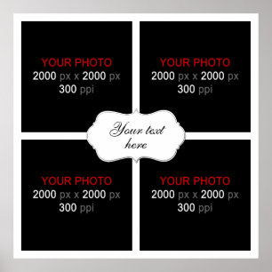 Jubileum voor bruiloft Foto Collage 4 Foto's Poster