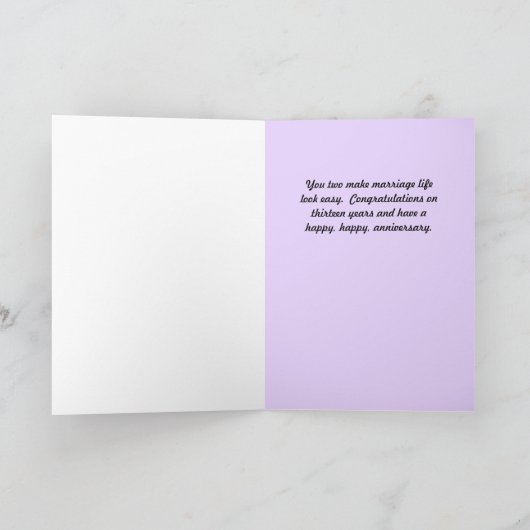 Jubileum voor bruiloft Kaart in gouden kleuren & L (Binnen)