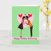 Jubileum voor cute Black Couple Kaart (Gele Bloem)