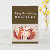 Jubileum voor de One I Love Fox Animals Kaart (Gele Bloem)