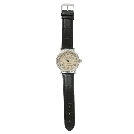 Jubileum voor echt fijn papier, zie 1ste bruiloft horloge (Vlak)