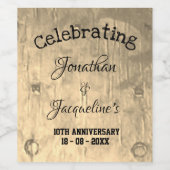 Jubileum voor echt huwelijk - aangepaste afbeeldin wijn etiket (Enkel label)