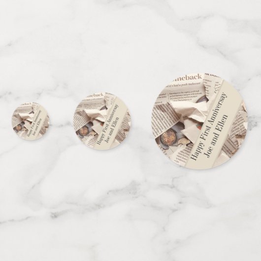 Jubileum voor eerste bruiloft bewerken confetti (Achterkanten)