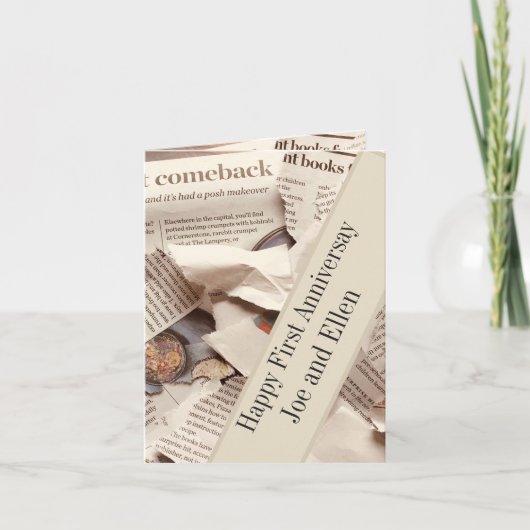 Jubileum voor eerste bruiloft bewerken kaart (Voorkant)