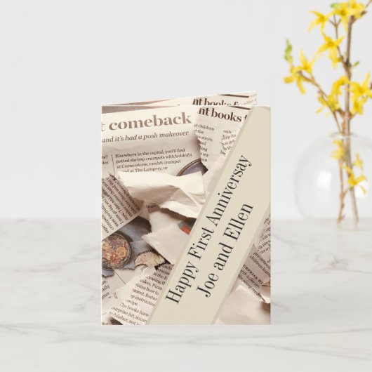 Jubileum voor eerste bruiloft bewerken kaart (Gele Bloem)