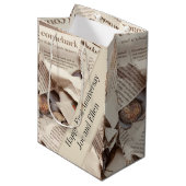 Jubileum voor eerste bruiloft bewerken medium cadeauzakje (Voorkant Gekanteld)