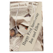 Jubileum voor eerste bruiloft bewerken medium cadeauzakje (Voorkant)