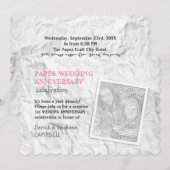 Jubileum voor eerste bruiloft met gekorfd papier kaart (Voorkant / Achterkant)