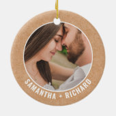Jubileum voor eerste bruiloft -  - Paar foto Keramisch Ornament (Achterkant)