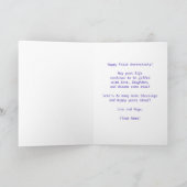 Jubileum voor eerste bruiloft wil elegante Irises Kaart (Binnen)