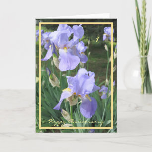 Jubileum voor eerste bruiloft wil elegante Irises Kaart