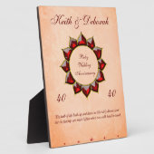 Jubileum voor gepersonaliseerd ruby Wedding Fotoplaat (Zijkant)