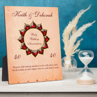 Jubileum voor gepersonaliseerd ruby Wedding Fotoplaat