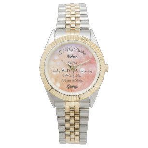 Jubileum voor gepersonaliseerd ruby Wedding Horloge