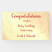 Jubileum voor gepersonaliseerd ruby Wedding Spandoek (Horizontaal)