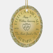 Jubileum voor gouden bruiloft invoegen keramisch ornament (Rechts)