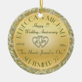 Jubileum voor gouden bruiloft invoegen keramisch ornament (Voorkant)