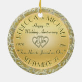 Jubileum voor gouden bruiloft invoegen keramisch ornament (Achterkant)