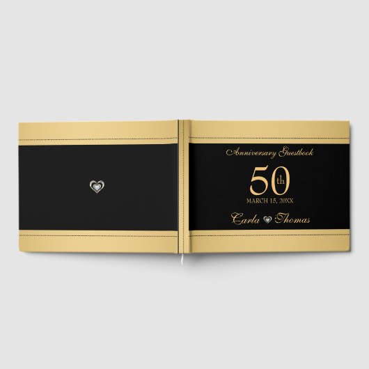 Jubileum voor gouden en zwarte bruidjes gastenboek (Volledig)