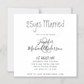 Jubileum voor hedendaagse WEDING ALLE handgeschrev Magnetische Uitnodiging (Voorkant)