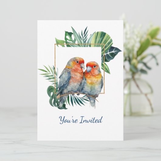 Jubileum voor het rondstrooien van tropische parro kaart (Staand voorkant)