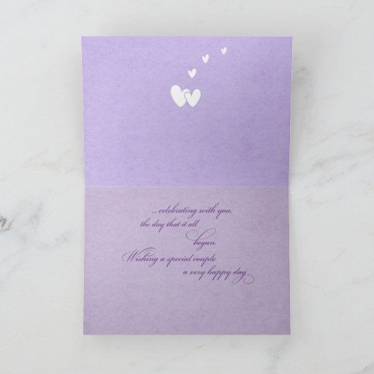 Jubileum voor koppel viering lavendel kaart (Binnen)