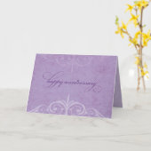 Jubileum voor koppelviering lavendel kaart (Gele Bloem)