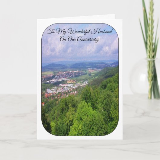 Jubileum voor landschapsgebonden gepersonaliseerde feestdagen kaart (Voorkant)