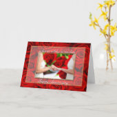 Jubileum voor lesbische koppel met rode rozen kaart (Gele Bloem)