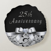 Jubileum voor liefdevolle 25 jaar bruiloft voor vr rond kussen (Achterkant)