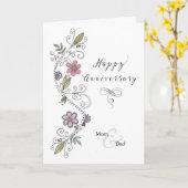 Jubileum voor mam en pap Waterverf wervelkolom Kaa Kaart (Gele Bloem)