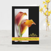 Jubileum voor Mamma en Papa, Paar Calla Lelies Kaart (Gele Bloem)