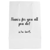 Jubileum voor mannelijke pastor Birthday voor Typo Medium Cadeauzakje (Achterkant)