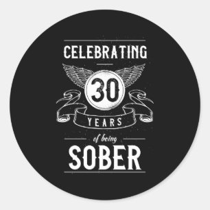 Jubileum voor obriety Recovery 30 jaar Sober Ronde Sticker