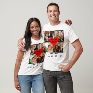 Jubileum voor persoonlijk huwelijk 4 Foto-collage T-shirt