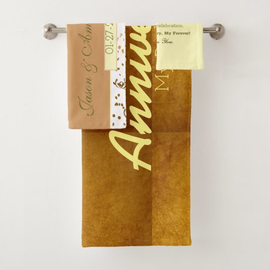 Jubileum voor persoonlijke paren bad handdoek (Insitu)