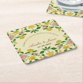 Jubileum voor persoonlijke paren kartonnen onderzetters (Schuin)