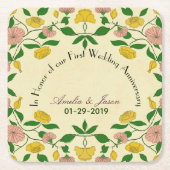 Jubileum voor persoonlijke paren kartonnen onderzetters (Voorkant)