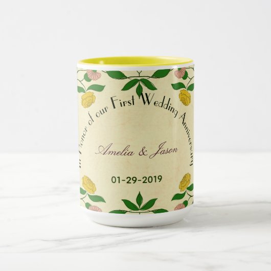 Jubileum voor persoonlijke paren mok (Midden)