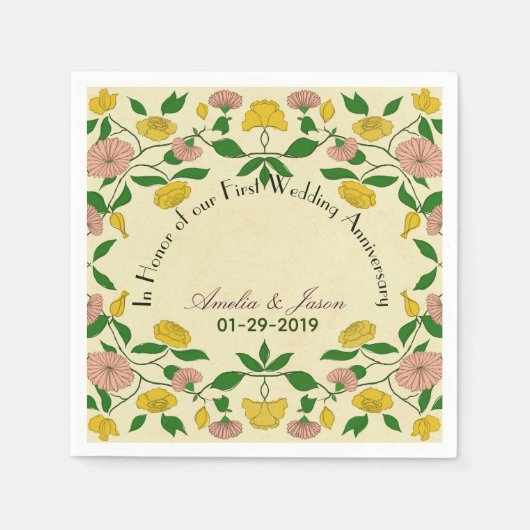 Jubileum voor persoonlijke paren servet (Voorkant)