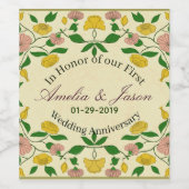 Jubileum voor persoonlijke paren wijn etiket (Enkel label)