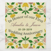 Jubileum voor persoonlijke paren wijn etiket (Enkel label)