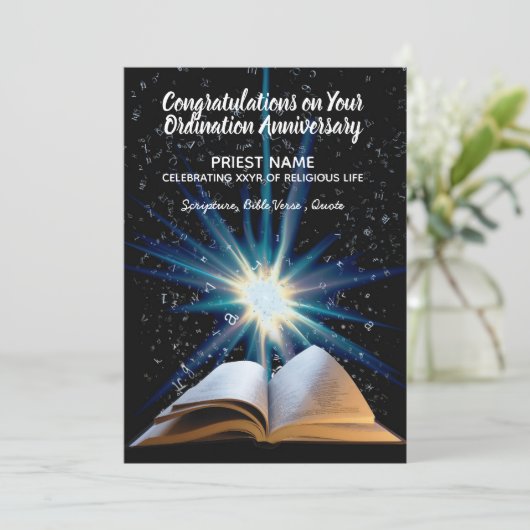 Jubileum voor priesterbestelling - OM HET EVEN WEL Kaart (Staand voorkant)