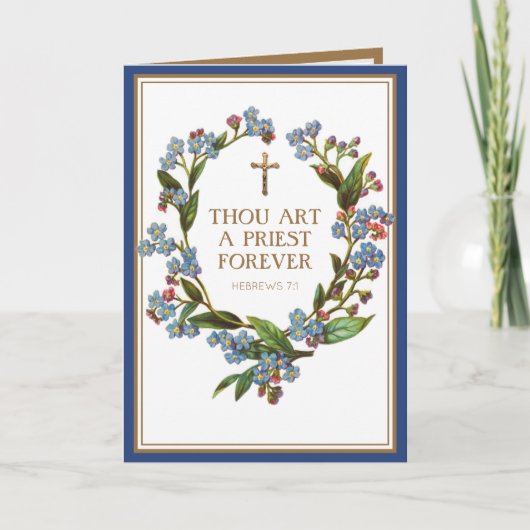 Jubileum voor religieuze katholieke priesterbezett kaart (Voorkant)