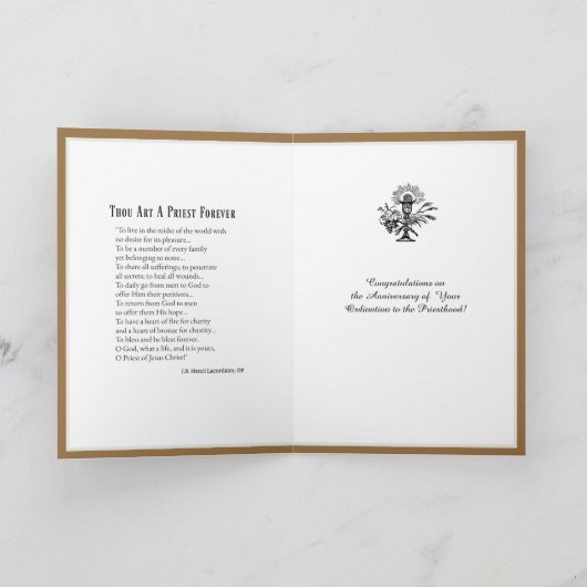 Jubileum voor religieuze katholieke priesterbezett kaart (Binnen)