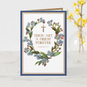 Jubileum voor religieuze katholieke priesterbezett kaart (Gele Bloem)