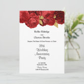 Jubileum voor rode en goudbloedige bruiloft kaart (Staand voorkant)