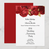 Jubileum voor rode en goudbloedige bruiloft kaart (Voorkant / Achterkant)