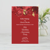 Jubileum voor rode en goudbloedige bruiloft kaart (Staand voorkant)