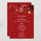 Jubileum voor rode en goudbloedige bruiloft kaart (Voorkant / Achterkant)